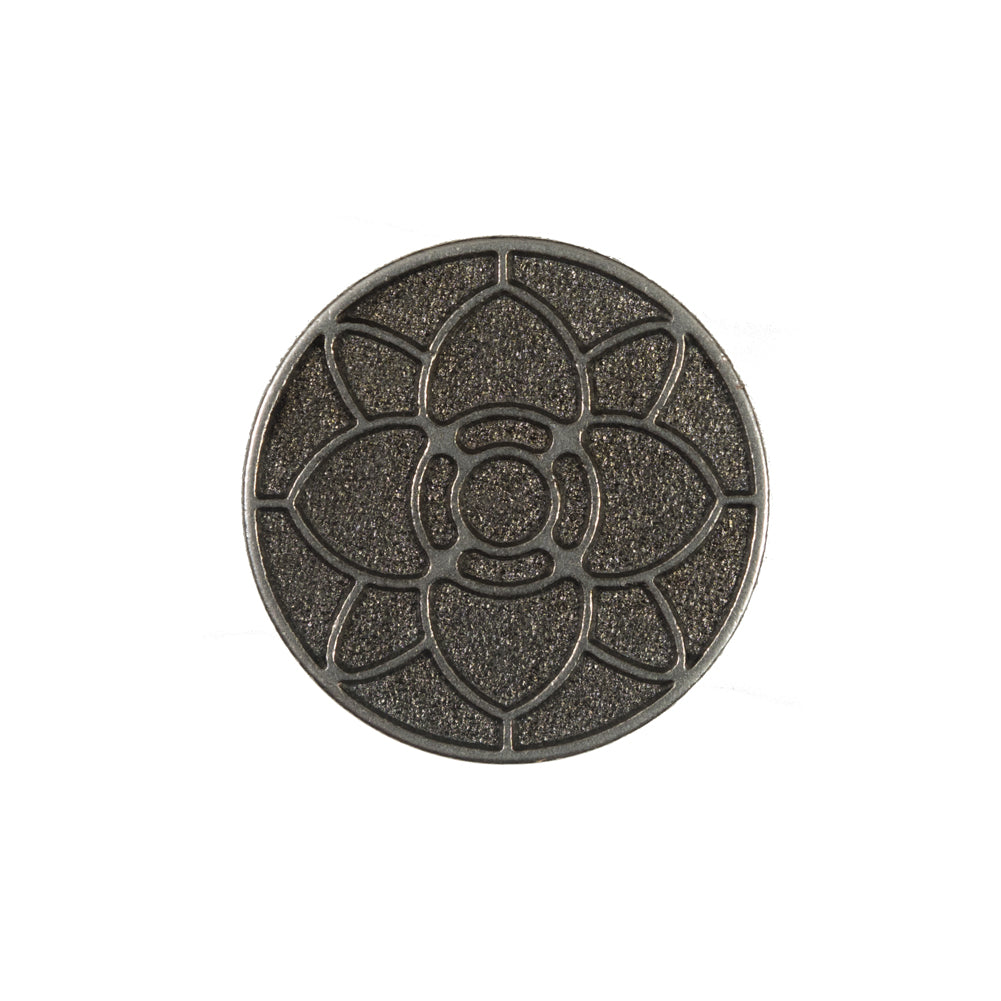 Italian Dark Silver Floral Metal Shank Back Button - 36L/23mm - Joann Fabrics