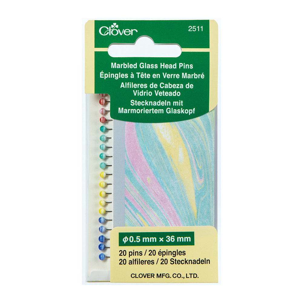 Clover Marbled Glass Head Pins - Assorted Colors - 20 ct - Joann Fabrics