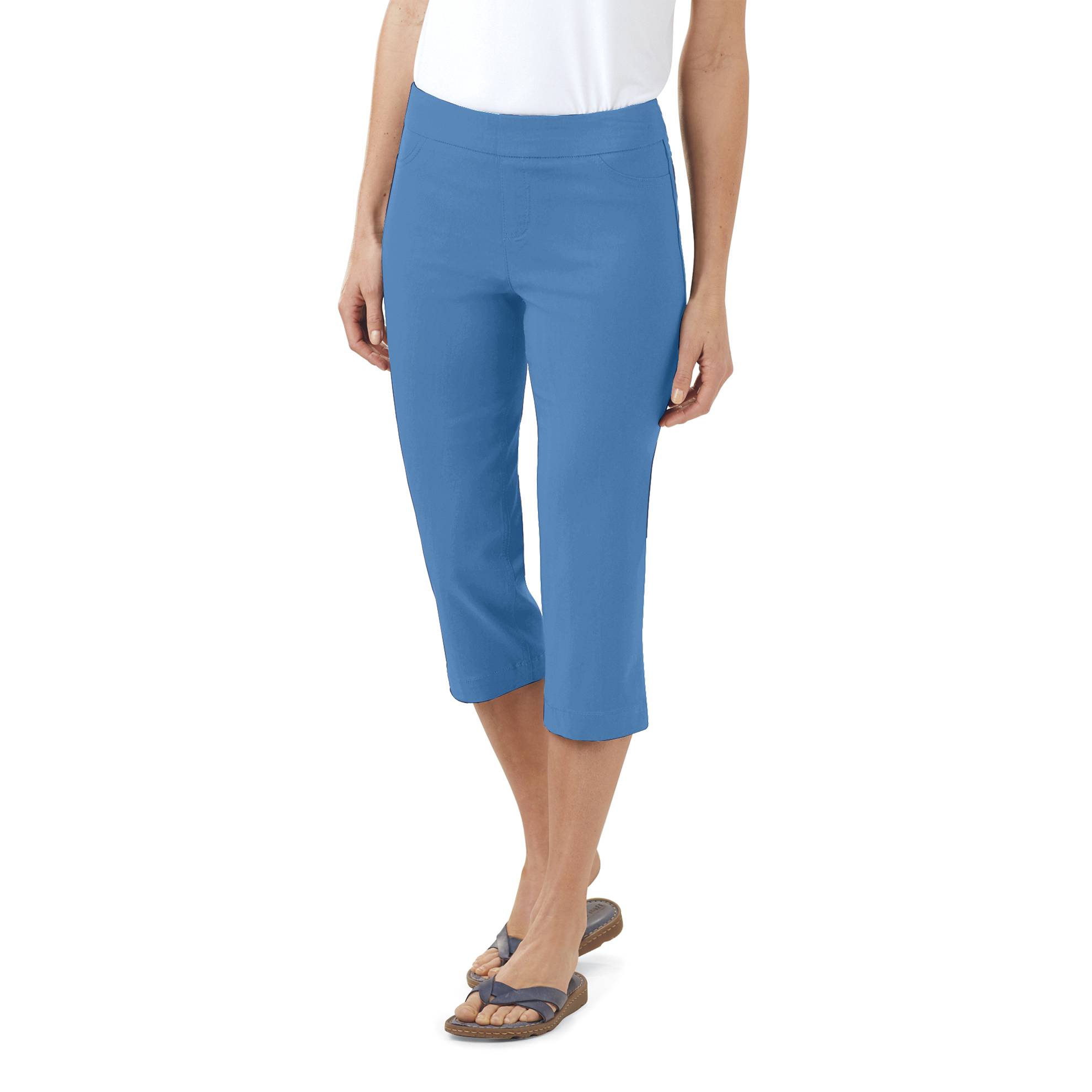 Slim-Sation Capri, Pull-On, Faux Fly, Back Pockets, Notch Detail - Northstyle Catalog