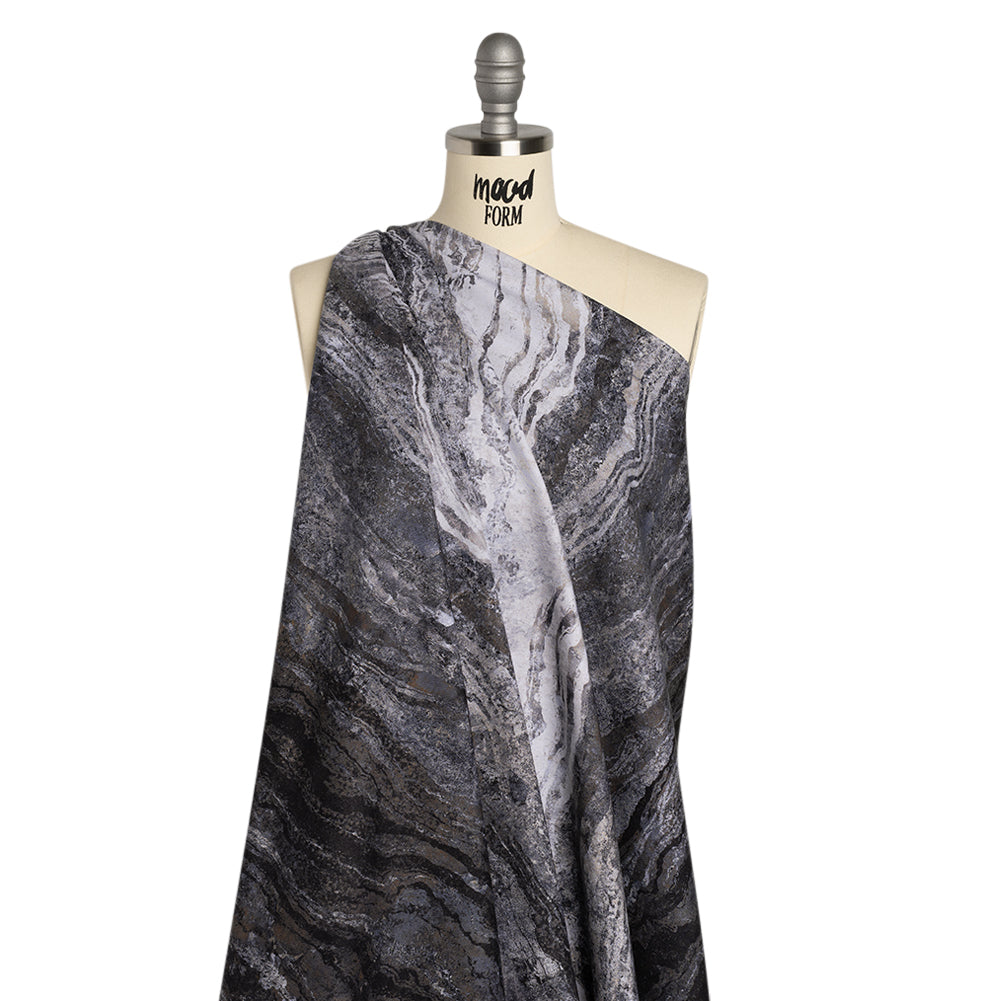 Stonehenge Wide Backing Quilting Cotton by Northcott - Graphite Swirling Lines Gradient, 108