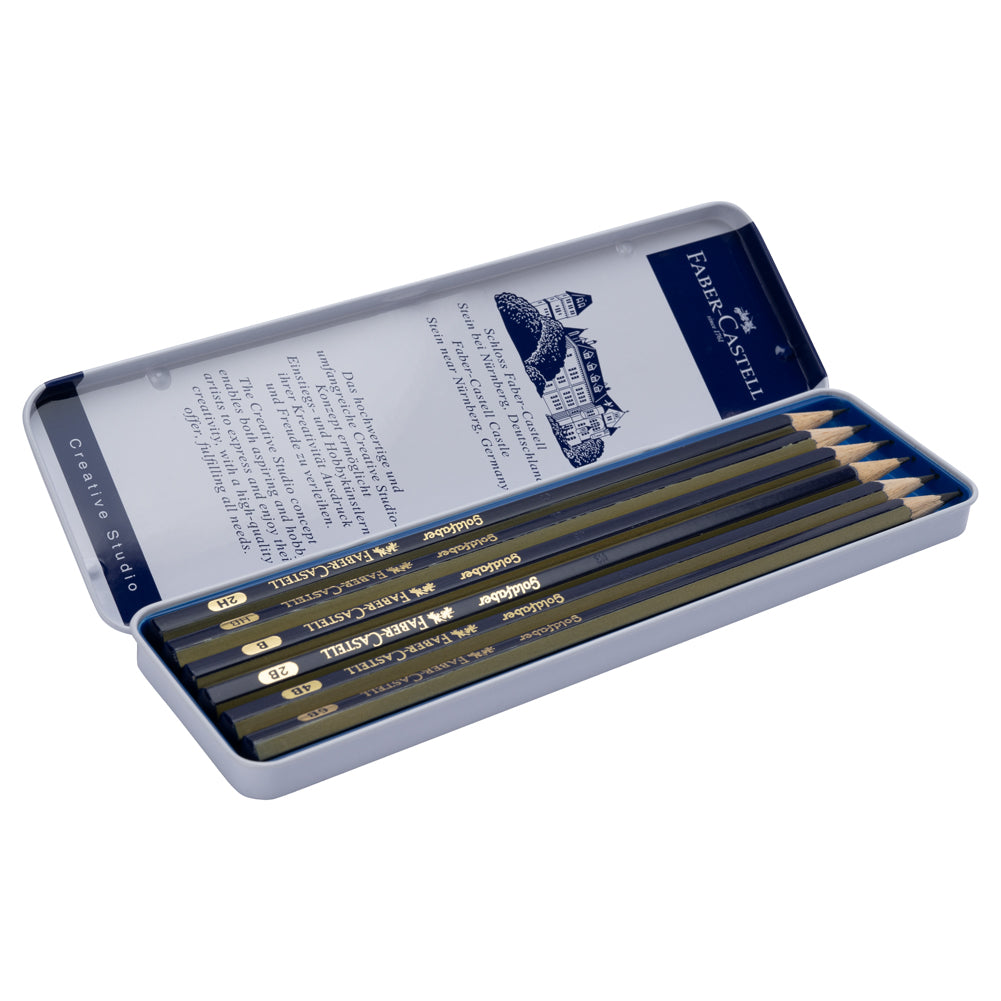 Faber-Castell 6pc Creative Studio Pencil Tin - 2H, HB, B, 2B, 4B, 6B - Joann Fabrics