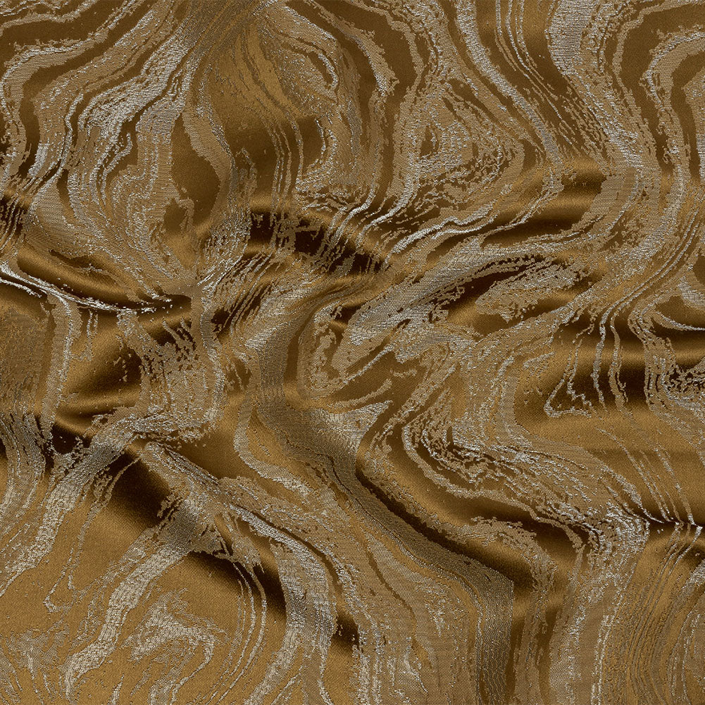 Metallic Drapery Jacquard - Brass Metamorphic Swirls - British Imported - Joann Fabrics
