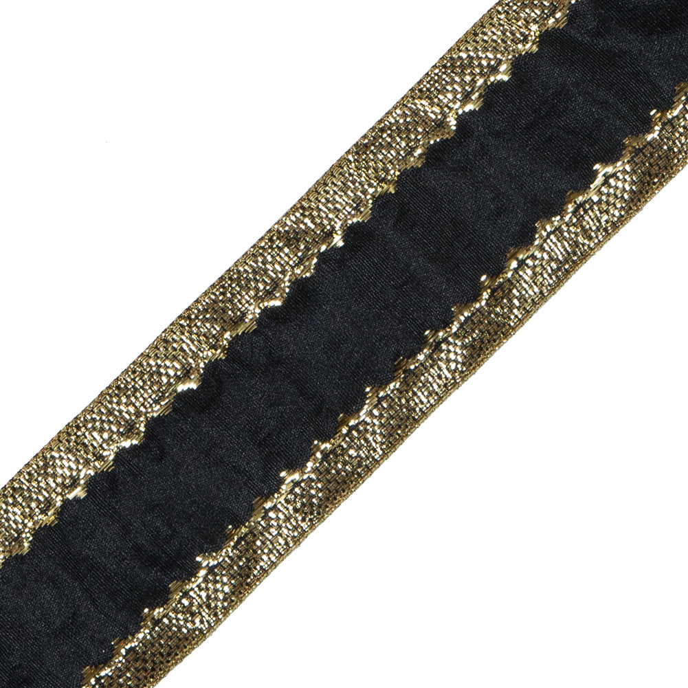 Black and Gold Metallic Ribbon - 1.5