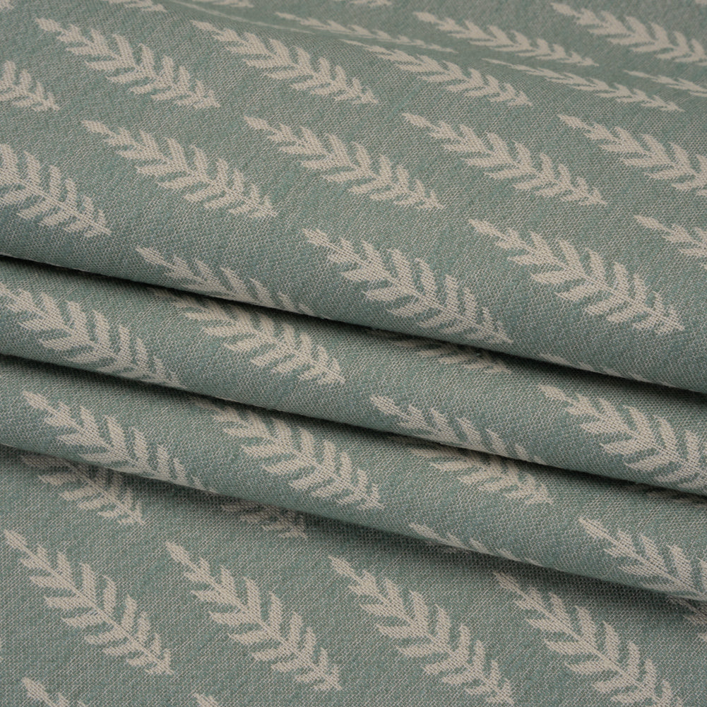 Recycled Polyester and Cotton Jacquard - Eucalyptus Lines of Leaves - British Imported - Joann Fabrics
