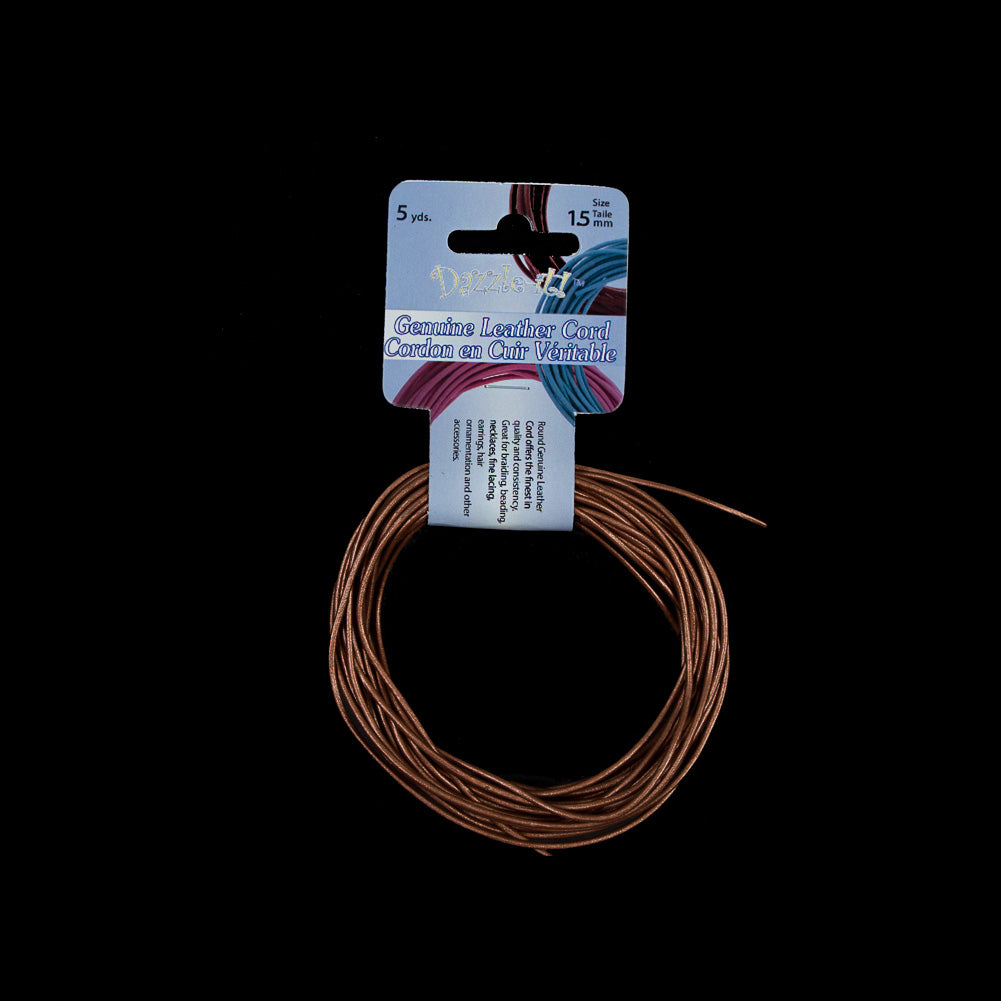 Dazzle-It Metallic Rust Genuine Leather Cord - 1.5mm - Joann Fabrics