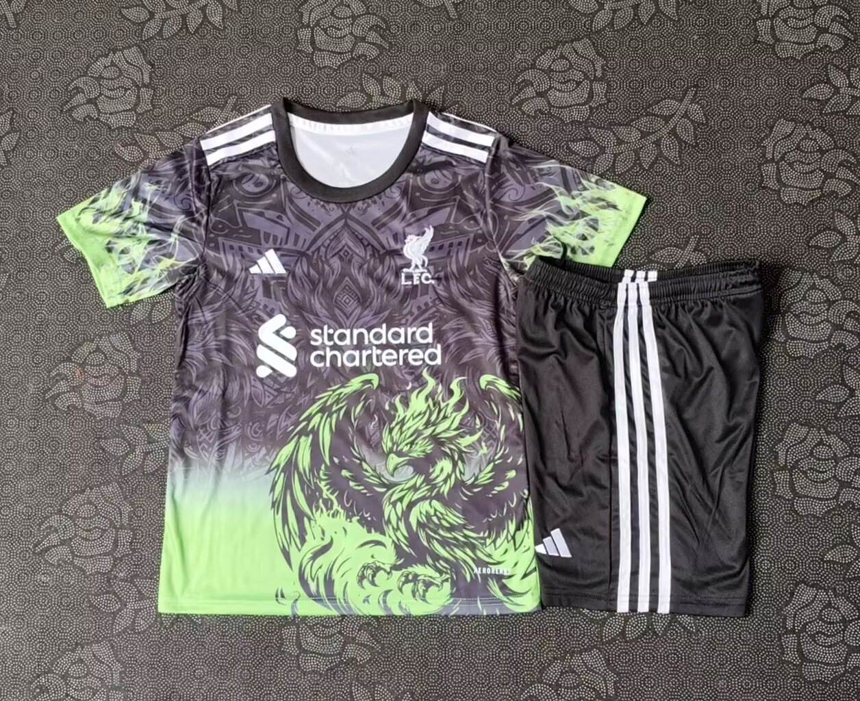 2025/2026 Liverpool Special Edition Gray and Green Football Jersey 1:1 Thai Quality Kids Size