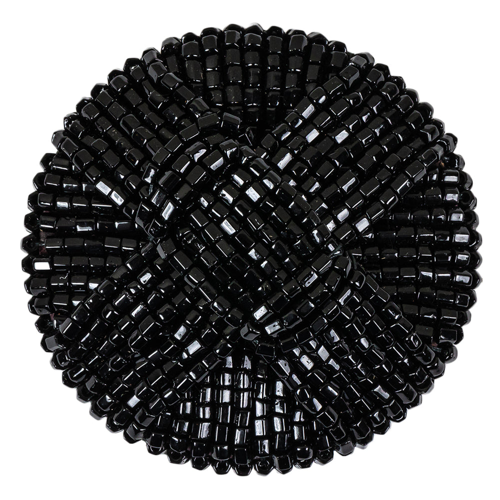 Vintage Black Cross Seed Beaded Shank Back Button - 66L/42mm - Joann Fabrics