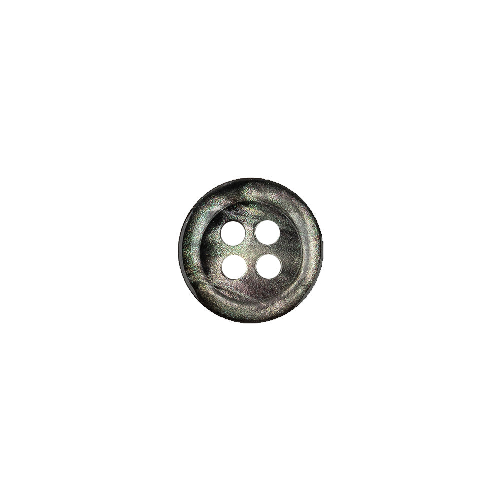 Iridescent Green, Gray and Black Shallow Plate 4-Hole Plastic Button - 17L/10.5mm - Joann Fabrics