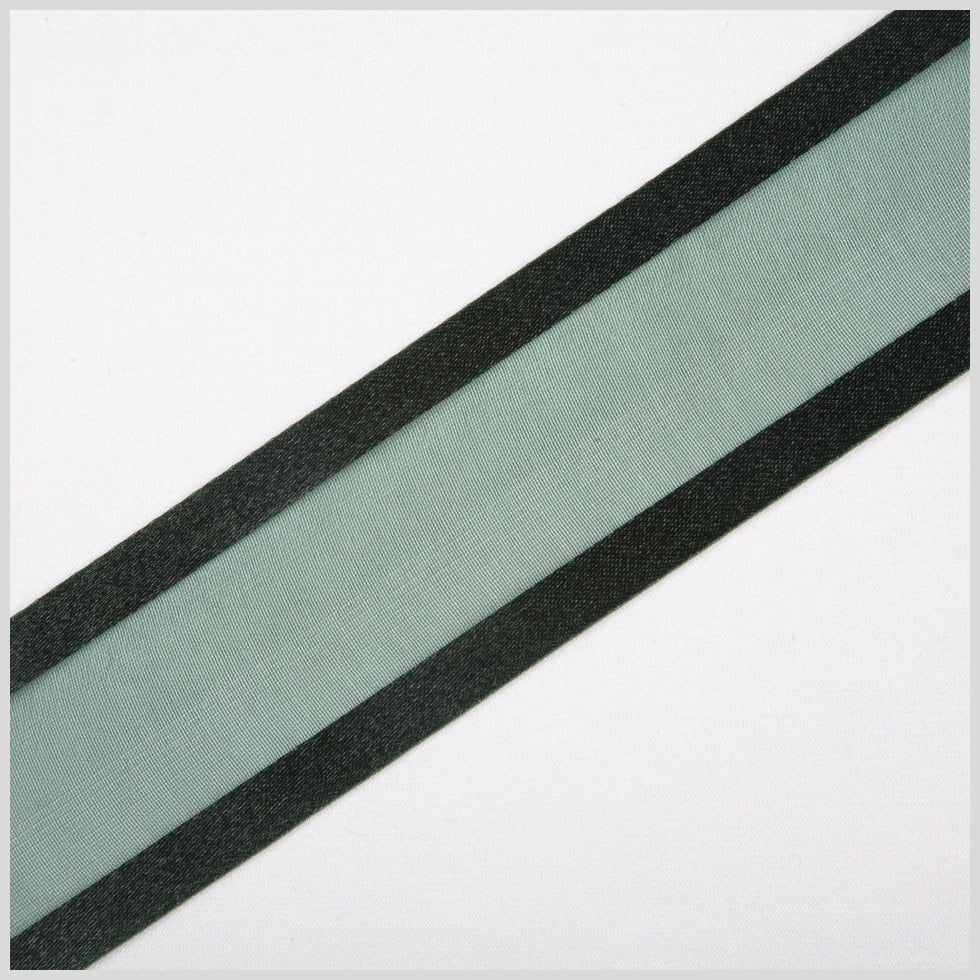 Hunter Green Sheer Ribbon with Double Faced Satin Edge - 1.5