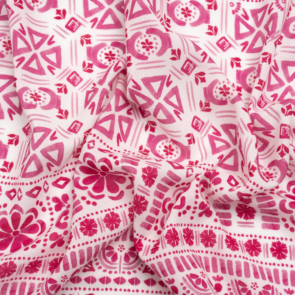 Mood Exclusive Pink Polygon Petals Cotton Crepe - Joann Fabrics