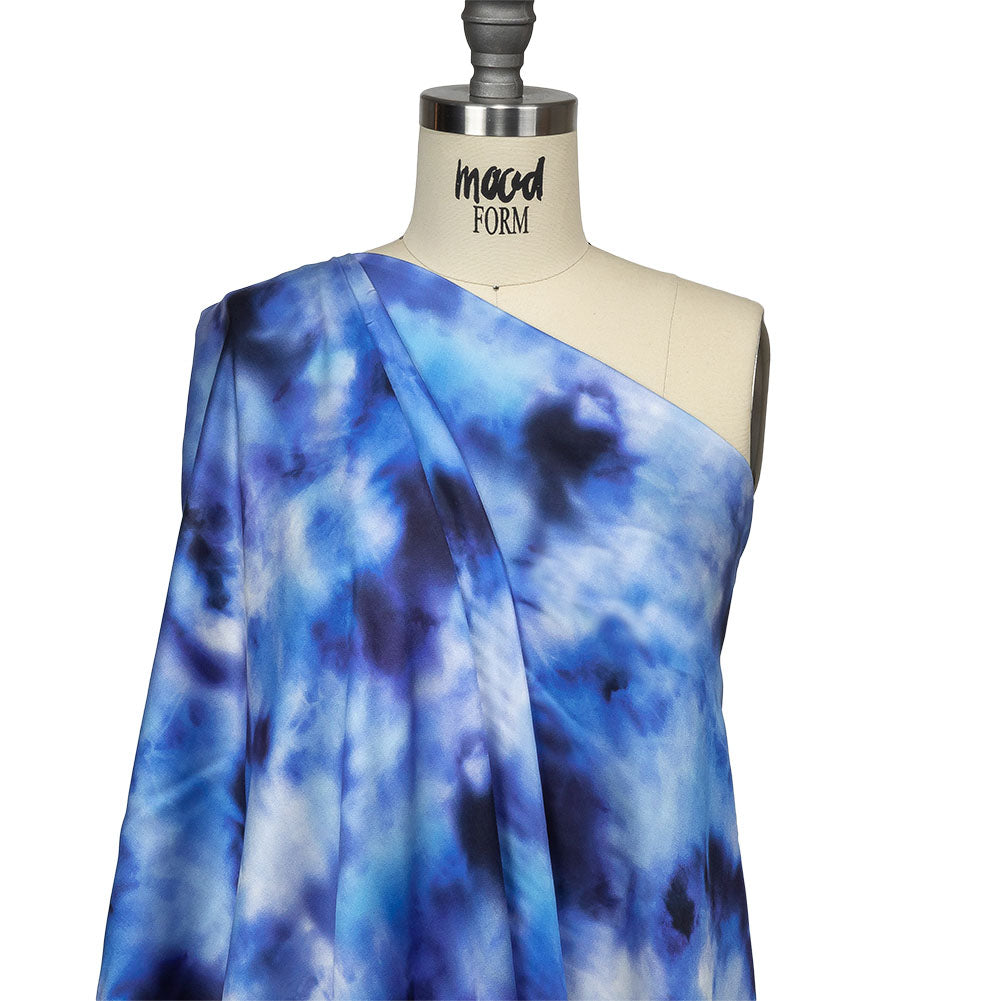 Rayon Challis - Blue Tie Dye - High Tide Print - Mood Exclusive Indigo Collection - Joann Fabrics