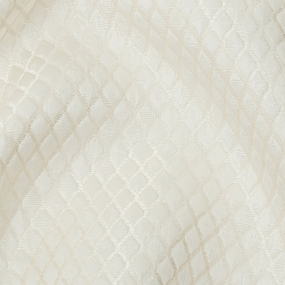 Polyester Jacquard - Ivory Diamonds - British Imported - Joann Fabrics