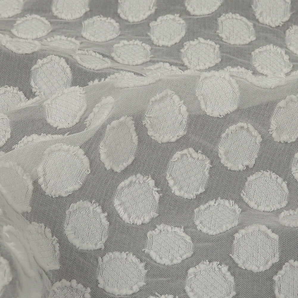 White Polka Dotted Burnout Polyester Chiffon - Joann Fabrics