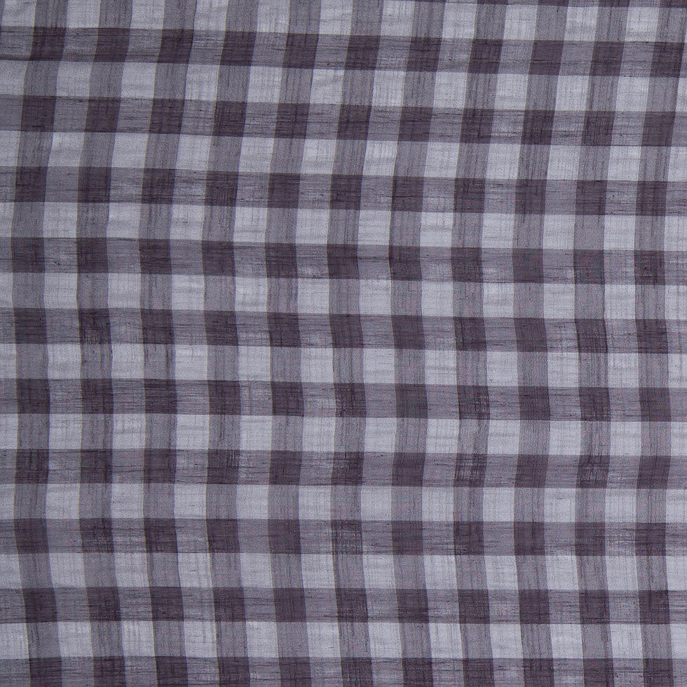 Slate Gray and Black Checked Semi-Sheer Poly Shirting - Joann Fabrics