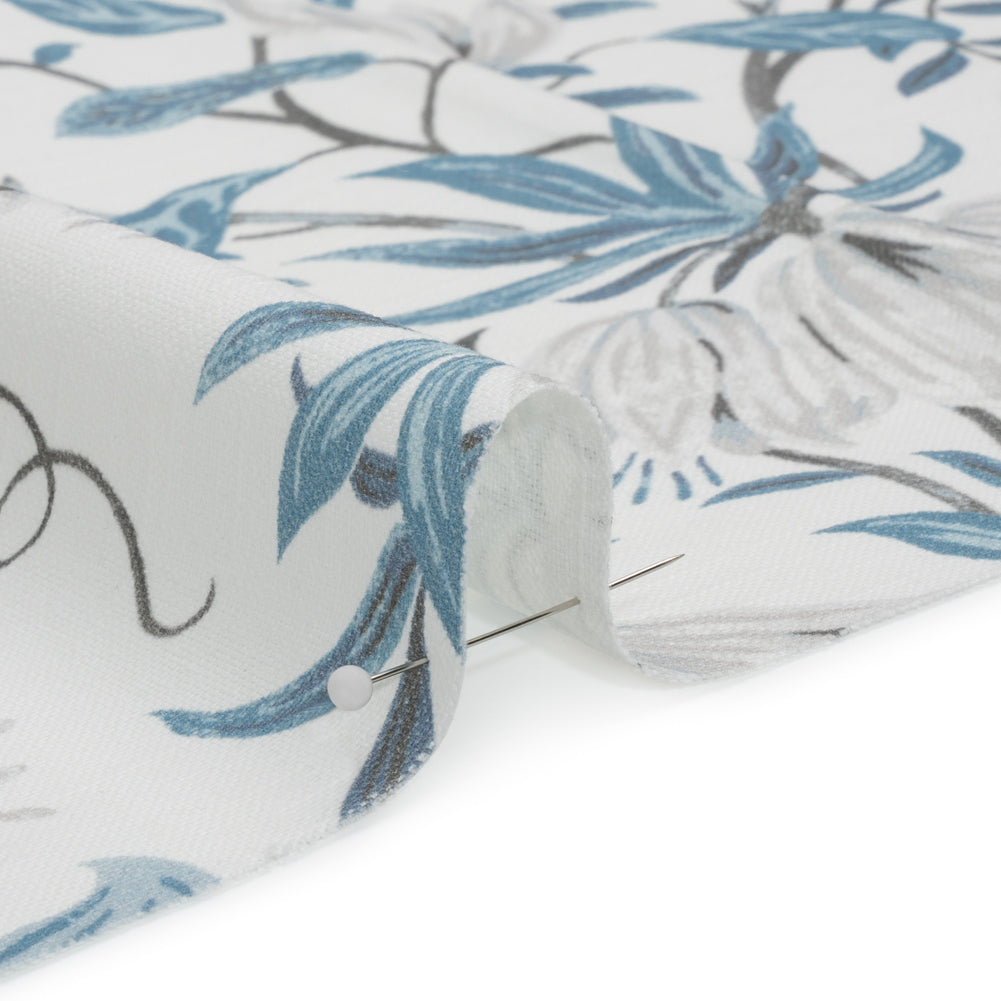 Cotton Canvas Print - Off White and Seaspray Garden Growth - British Imported - Joann Fabrics