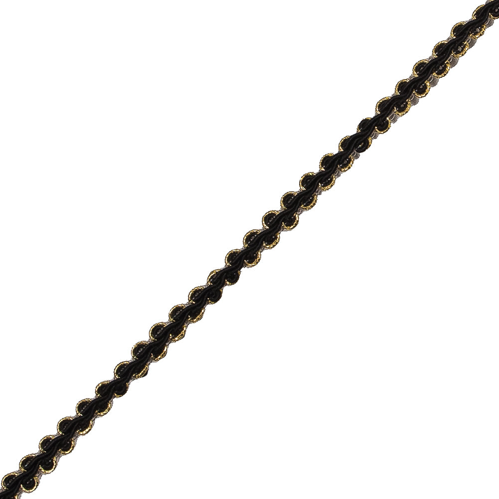 Black and Gold Metallic Braid - 0.25