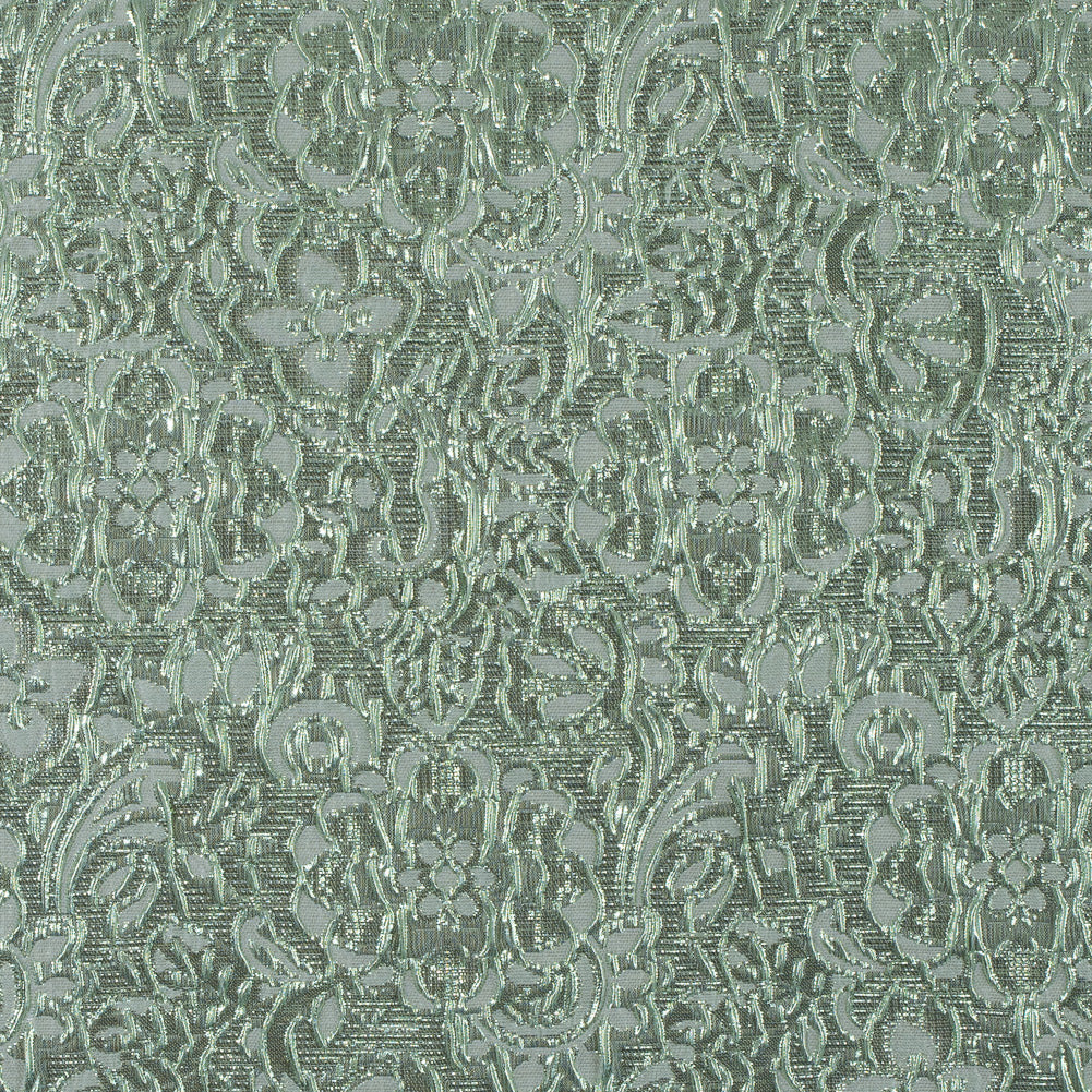 Mint Metallic Floral Brocade - Joann Fabrics