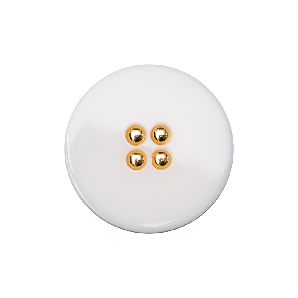 Italian White and Gold 2-Piece Plastic Button - 38L/24mm - Joann Fabrics