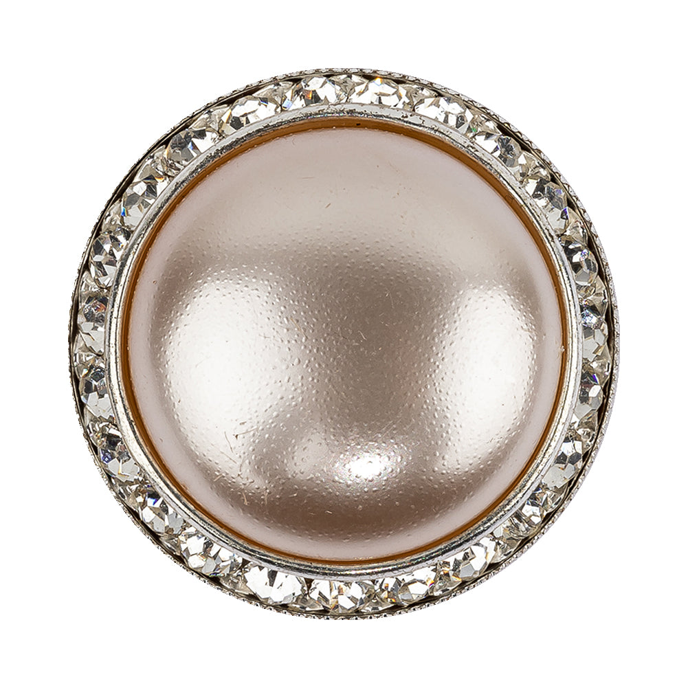 Vintage Swarovski Pearl, Crystal Rhinestones and Silver Metal Shank Back Button - 54L/34mm - Joann Fabrics