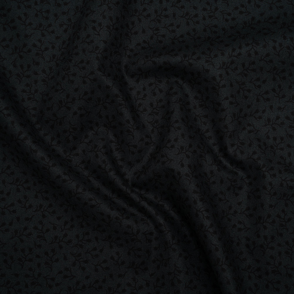 Printed Quilting Cotton by Patrick Lose for Northcott - Black on Black Baby's Breath Floral - Basically Black & White Collection - Joann Fabrics