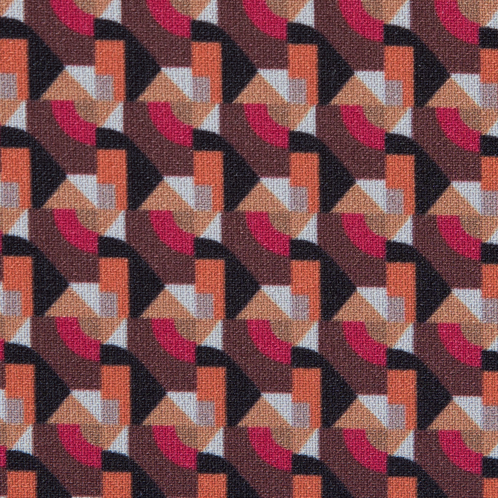 Scarlet and Mustang Geometric Double Faced Stretch Polyester Crepe - Joann Fabrics