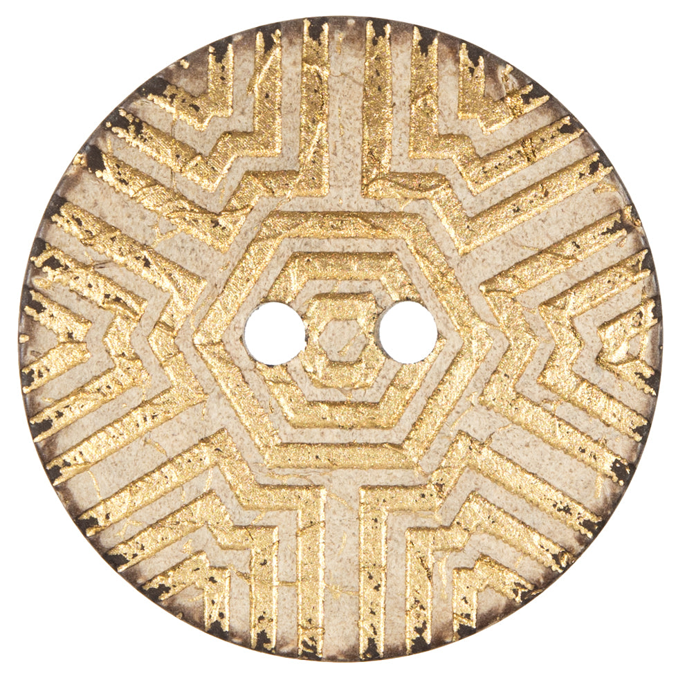 Italian Gold Carved Coconut Button - 64L/40.5mm - Joann Fabrics