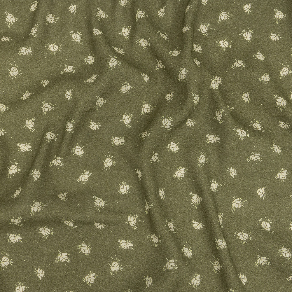 Gauzy Viscose Crepe Print - Pea Green Ditsy Floral - Mood Exclusive Rose Relic - Joann Fabrics