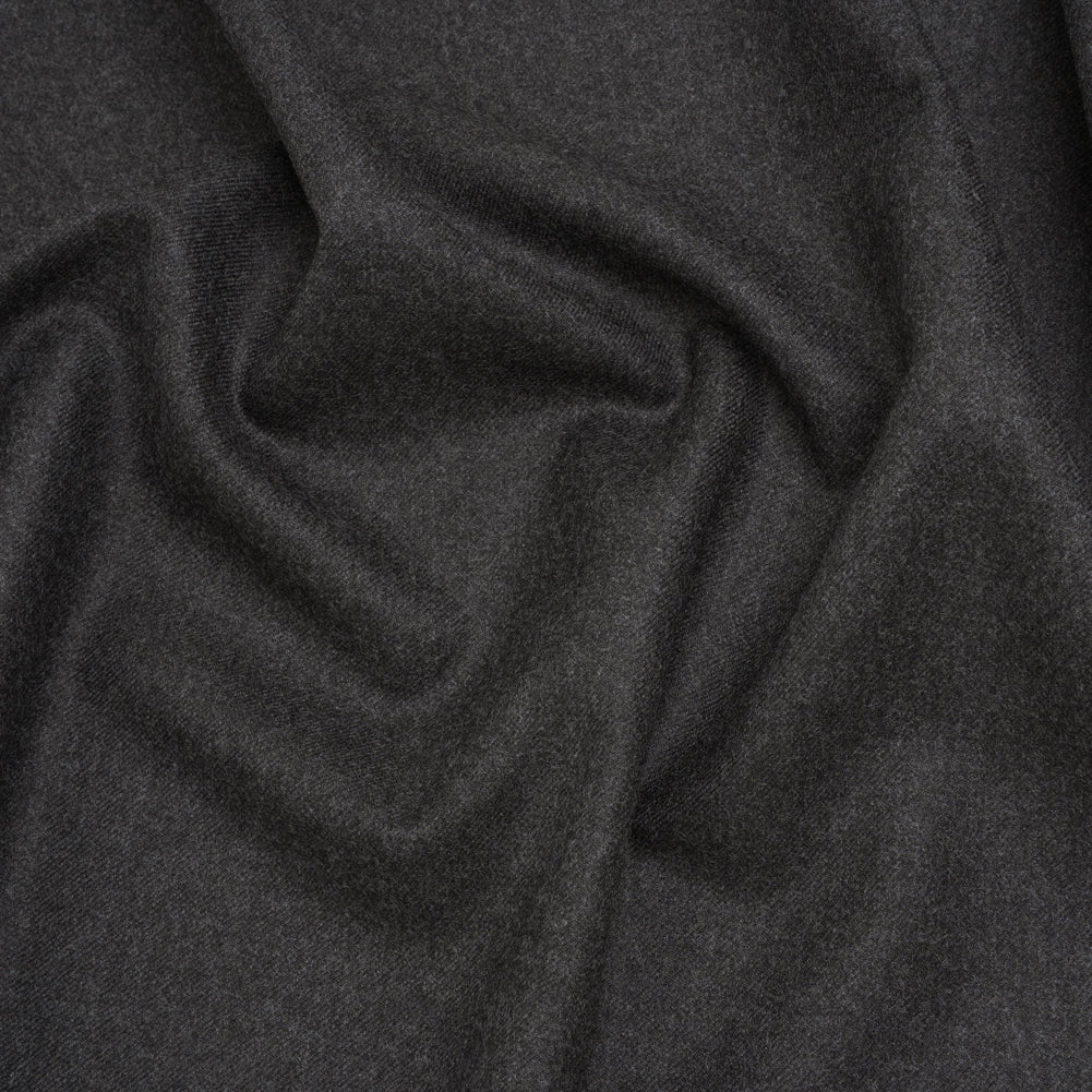 Brushed Virgin Wool Twill Made in Italy - Heathered Dark Gray - Joann Fabrics