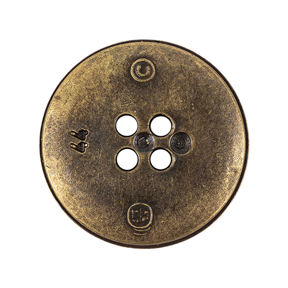 Italian Golden Bronze Shallow Plate 4-Hole Metal Look Coat Button - 44L/28mm - Joann Fabrics