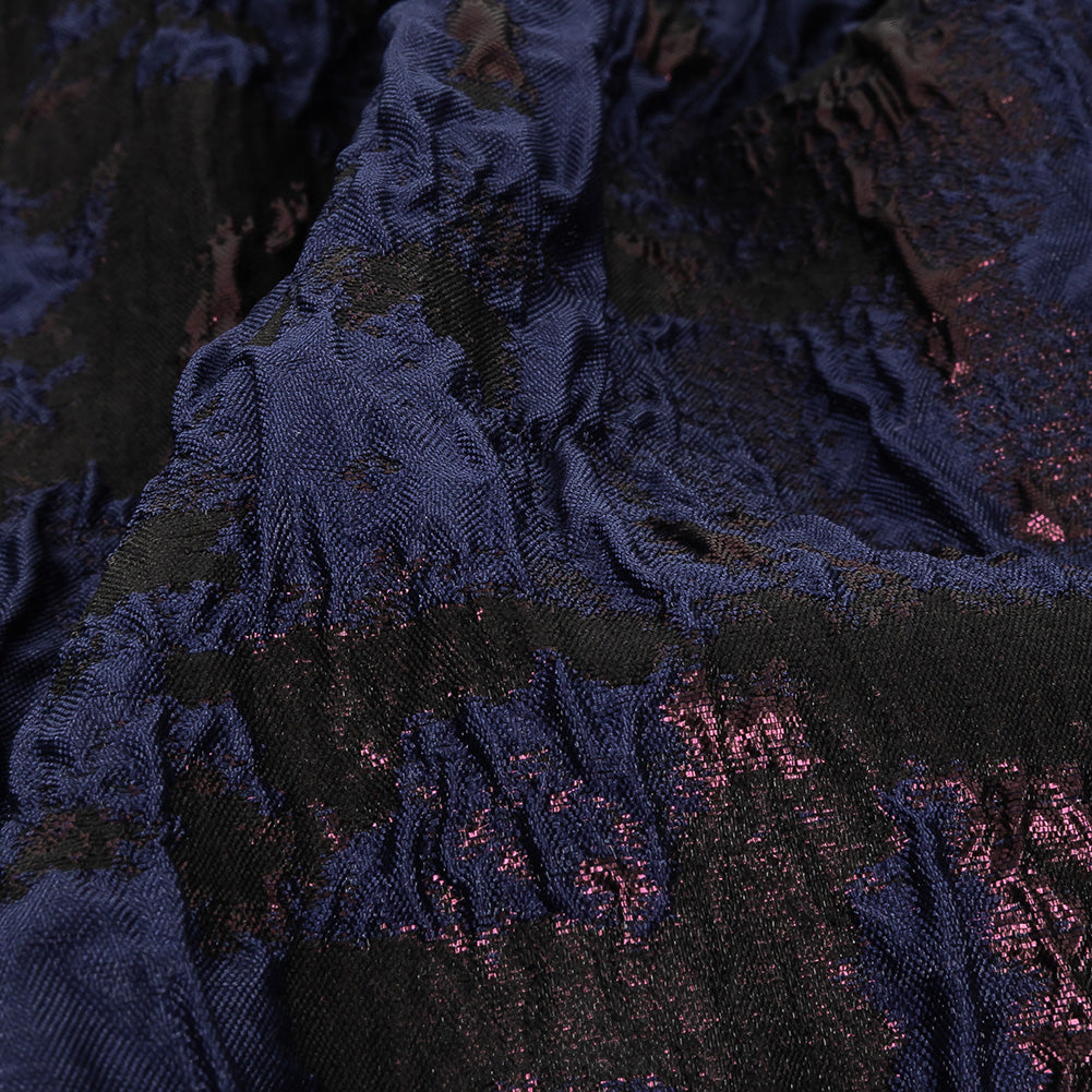Navy and Glistening Grape Abstract Luxury Metallic Brocade - Joann Fabrics