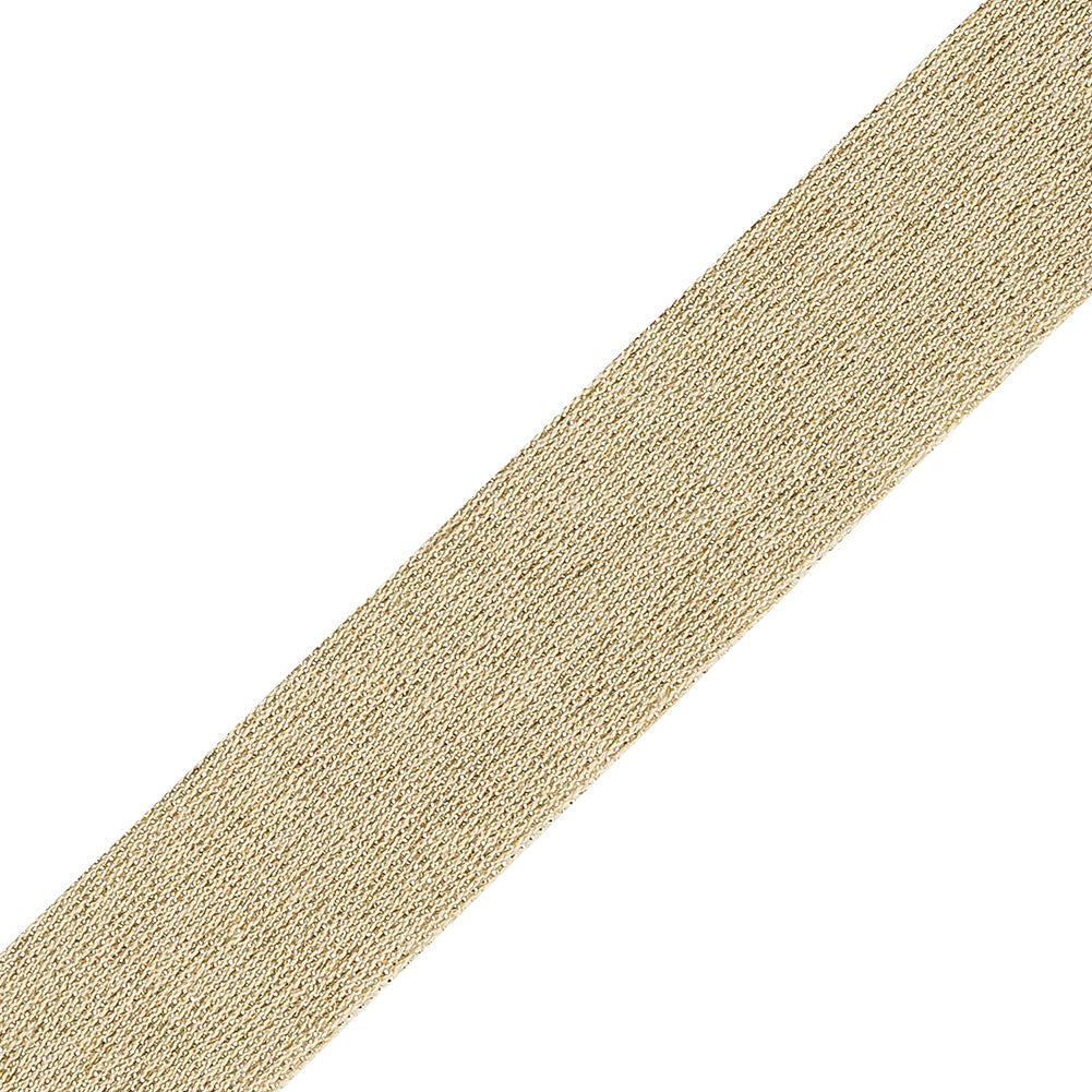 Beige and Glitteratti Metallic Stretch Lurex and Nylon Raw Edged Trim - 0.875