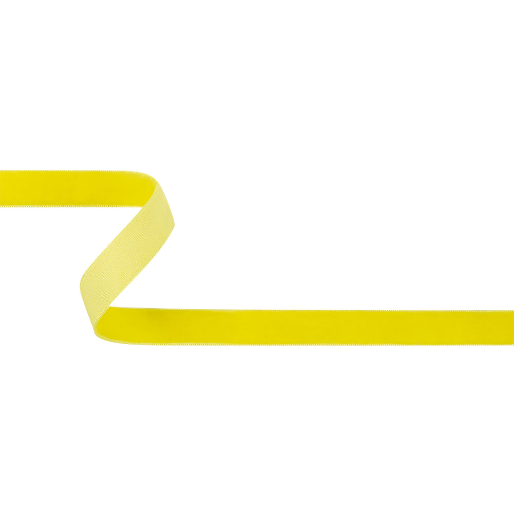 Lemon Yellow Single Face Velvet Ribbon - 0.625