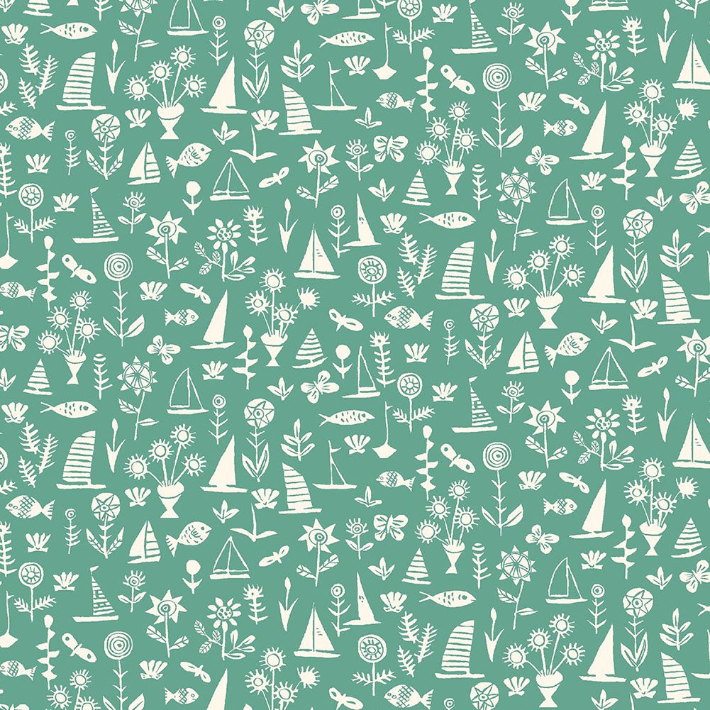 Liberty Art Fabrics Green Sealife Lasenby Quilting Cotton - Joann Fabrics