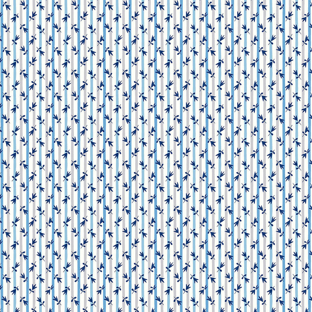 Liberty Art Fabrics Blue Millefleur Stripe Lasenby Quilting Cotton - Joann Fabrics