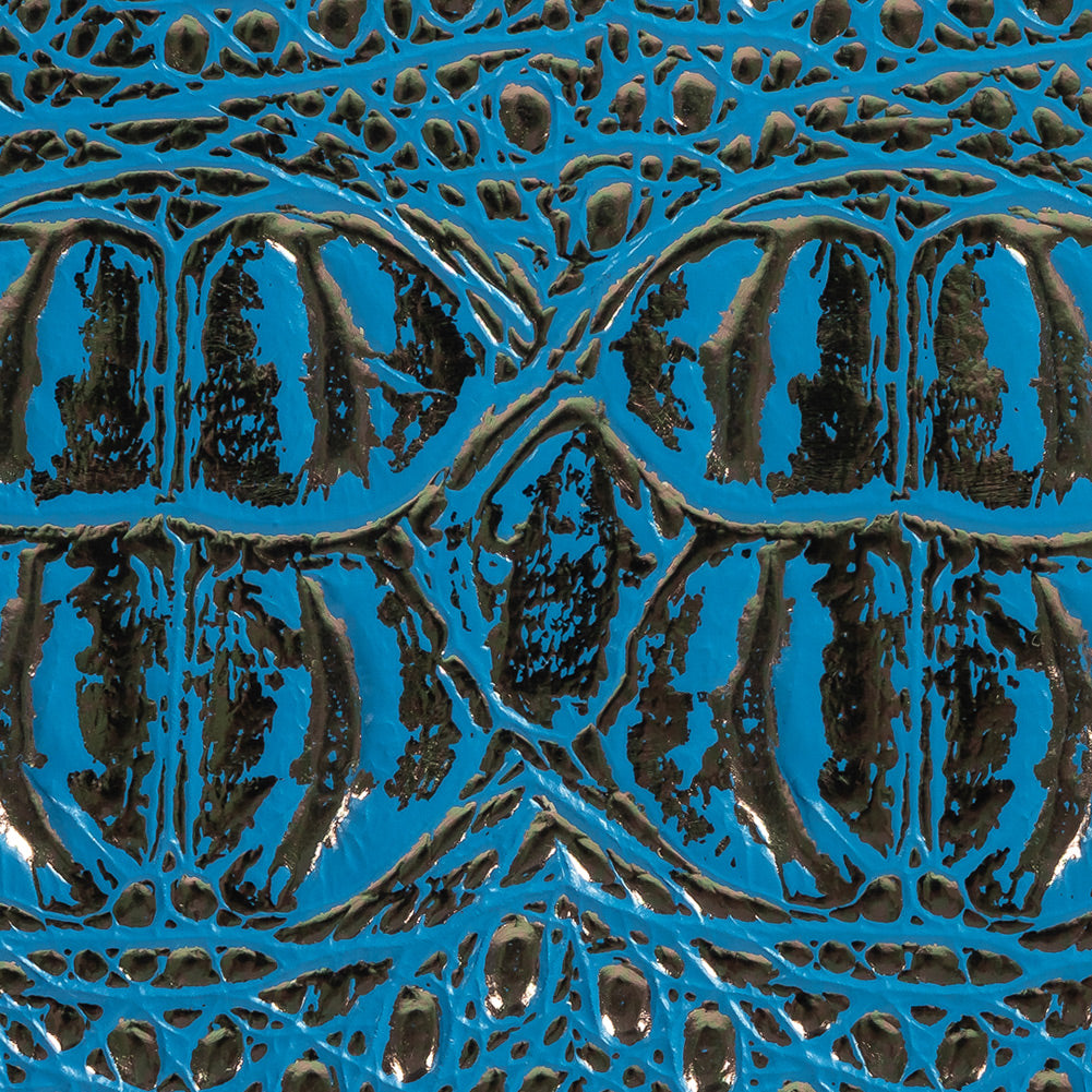 Metallic Crocodile Embossed Vinyl - Blue and Bronze - Twain Collection - Joann Fabrics
