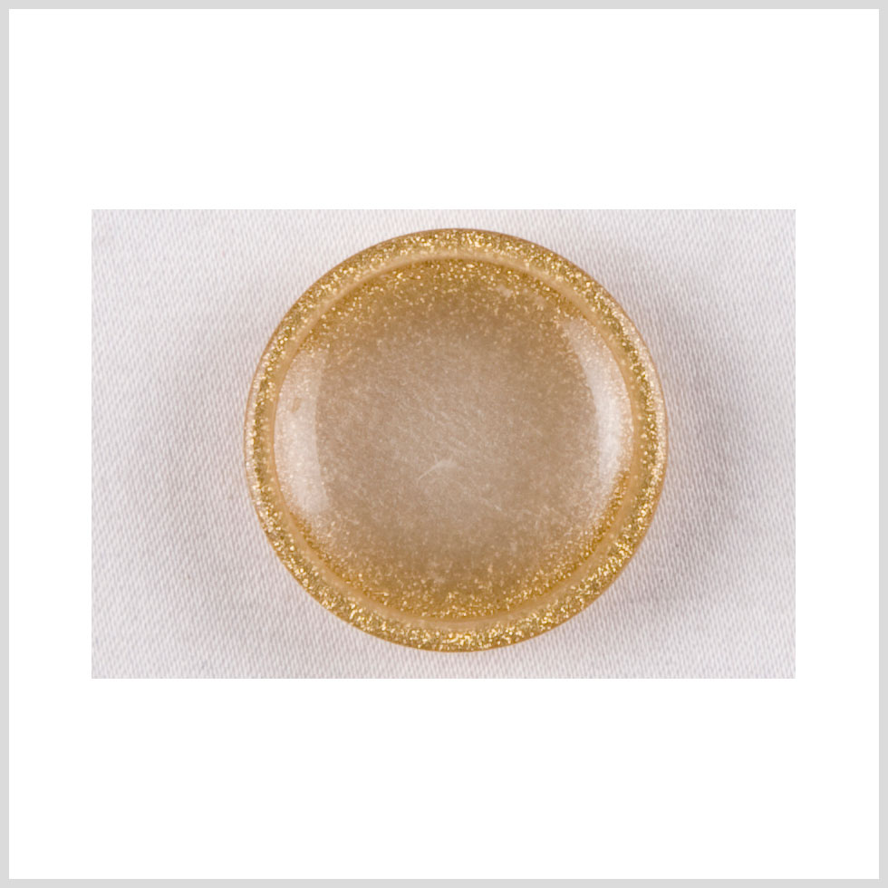 Plastic Shank Back Button - 32L/20mm - Ivory and Gold Glitter Dome - Joann Fabrics