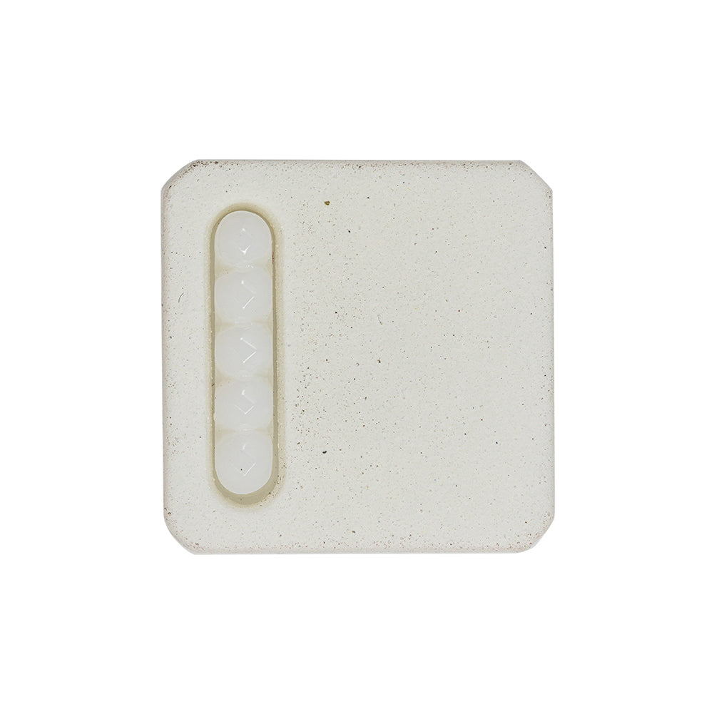 White Square with Molded Decoration 2-Piece Shank Back Plastic Button - 44L/28mm - Joann Fabrics