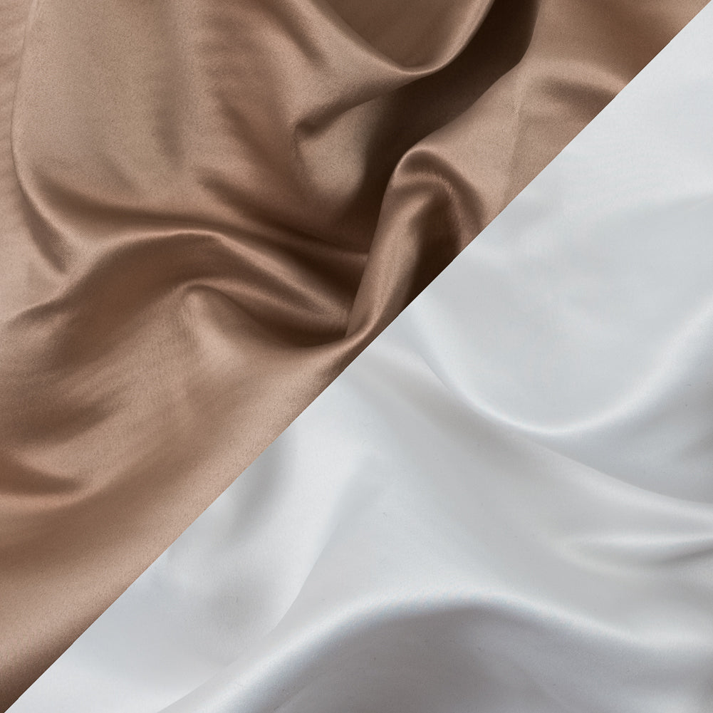 Tan and White Two-Tone Double Duchesse Satin - Joann Fabrics