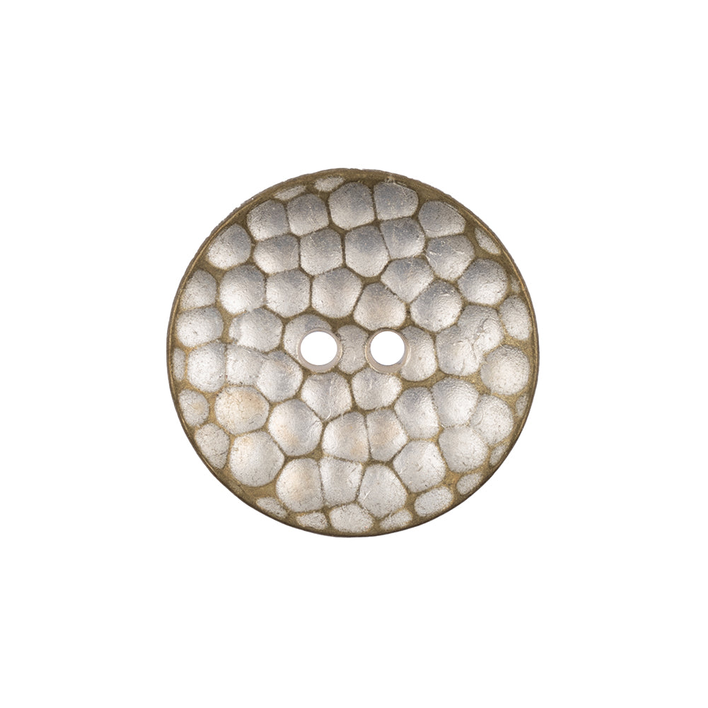 Italian Silver Brass Geometric 2-Hole Metal Saucer Button - 36L/23mm - Joann Fabrics