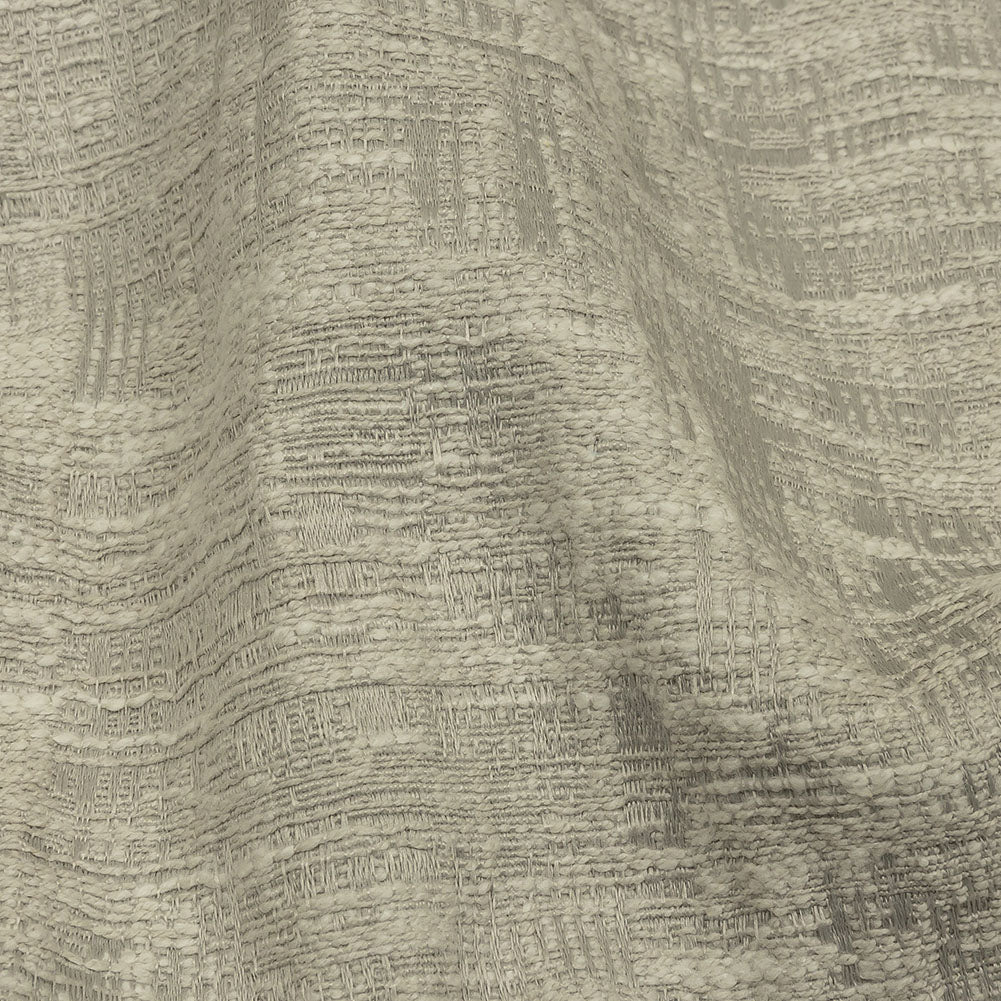 Cotton and Recycled Polyester Drapery Jacquard - Silver Crosshatched Lines - British Imported - Joann Fabrics