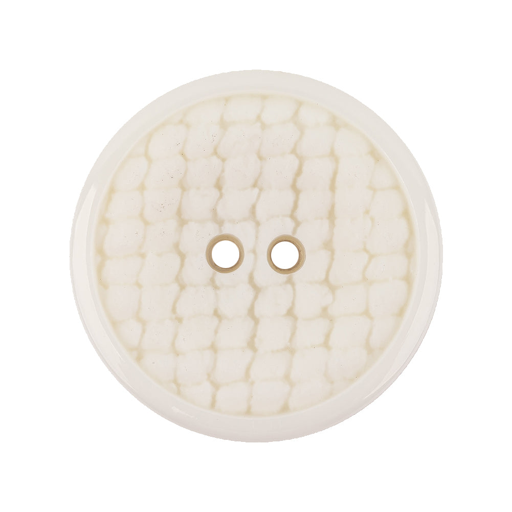Italian White Abstract Textured Plastic Jacket Button - 44L/28mm - Joann Fabrics