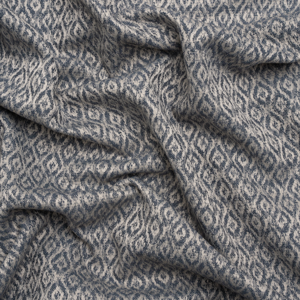 Recycled Polyester and Cotton Drapery Jacquard - Denim Diamond Ogees - British Imported - Joann Fabrics