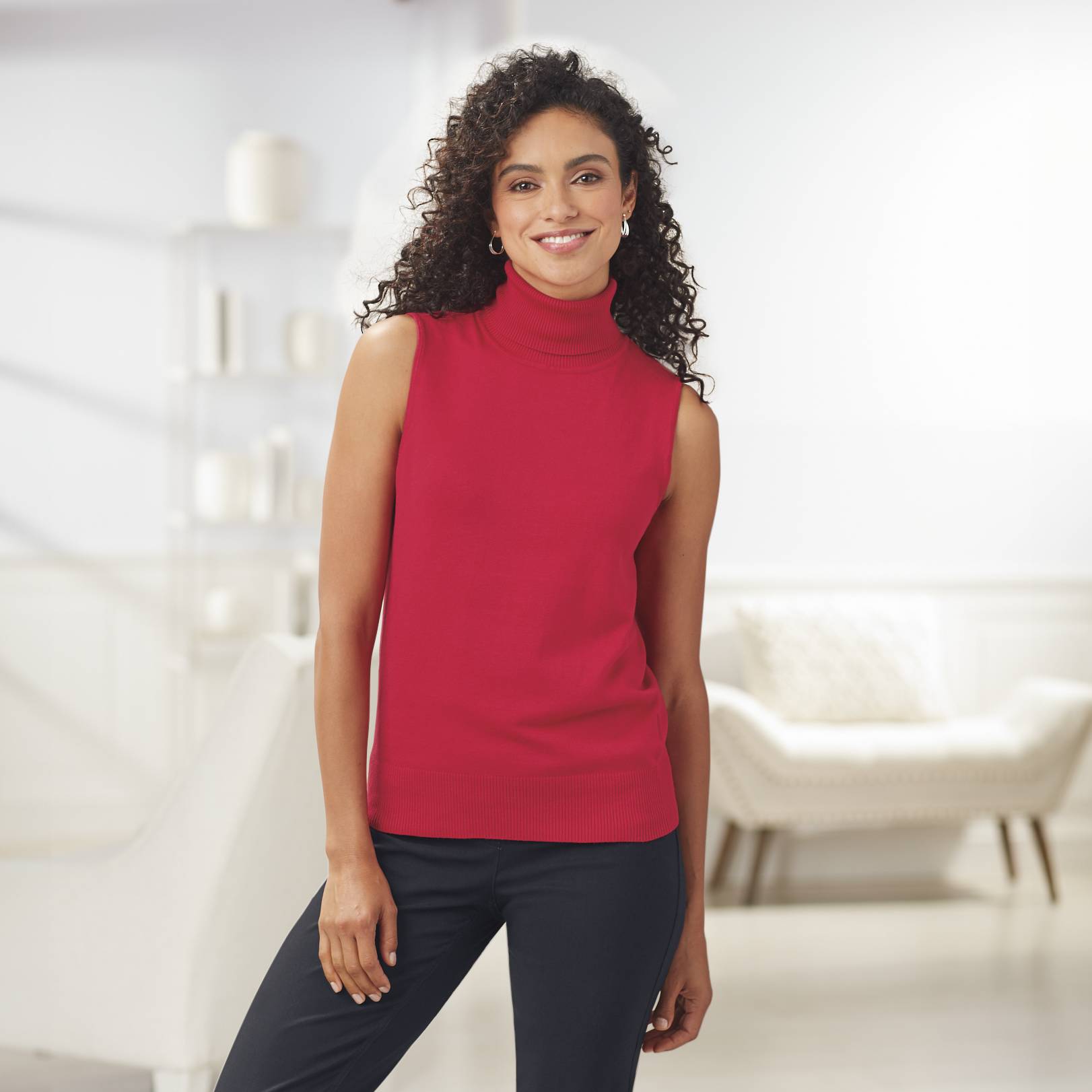 Fine-Gauge Knit Sleeveless Turtleneck for Soft, Smooth Layering - Northstyle Catalog
