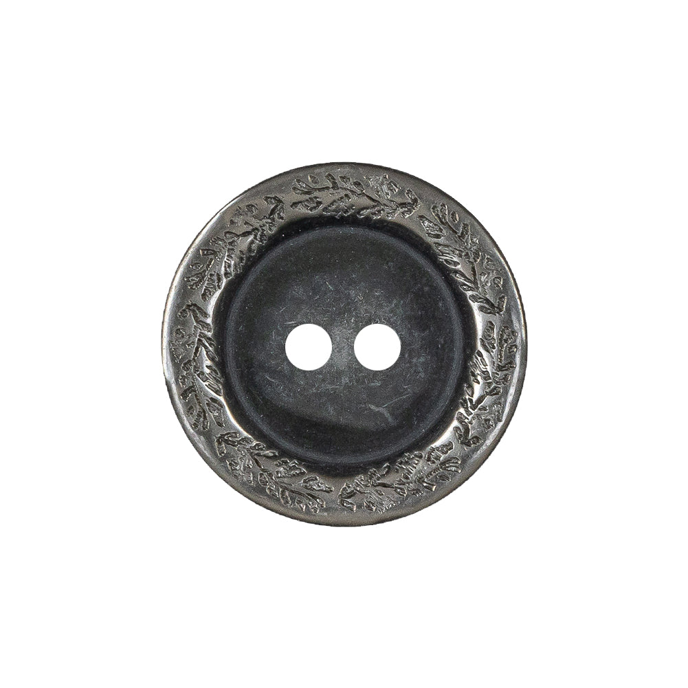 Shimmering Gray Carved Floral Rim 2-Hole Plastic Button - 36L/23mm - Joann Fabrics