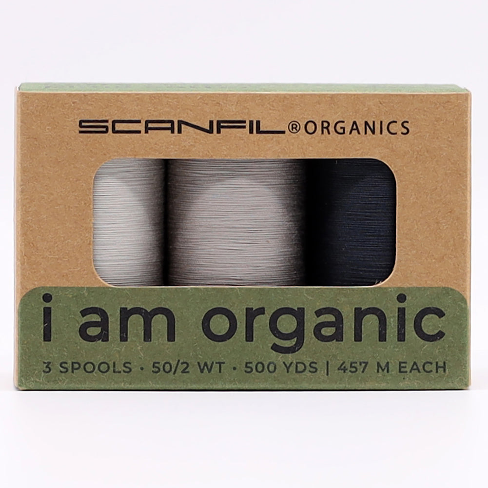 SCANFIL® 50wt Organic Pima Cotton Thread Trio Set - 3ct 500yd Spools - Stormy Grays - Joann Fabrics