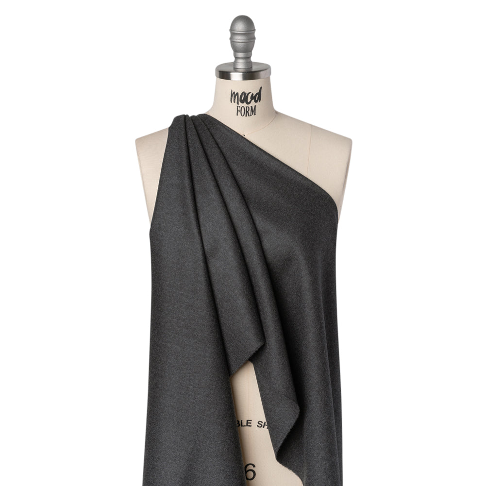 Brushed Virgin Wool Twill Made in Italy - Heathered Dark Gray - Joann Fabrics