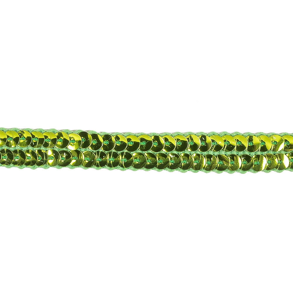 Metallic Lime Two Row Sequins Trim - 0.5