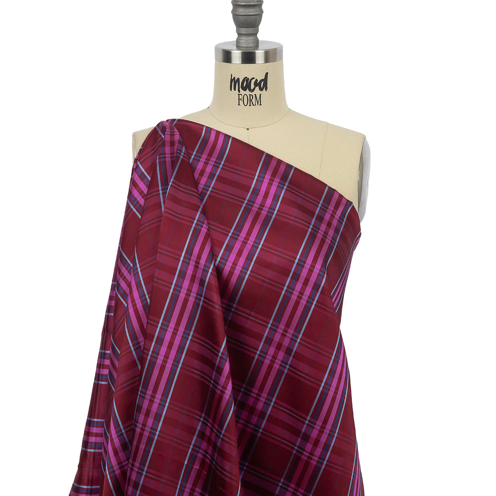 Fuchsia, Blue and Aqua Plaid Twill Lining - Joann Fabrics