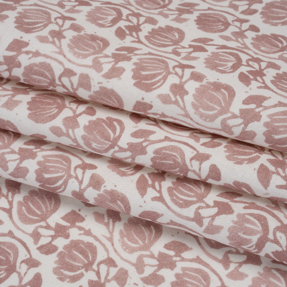 Cotton and Linen Canvas Print - Mulberry Block Print Florals - British Imported - Joann Fabrics