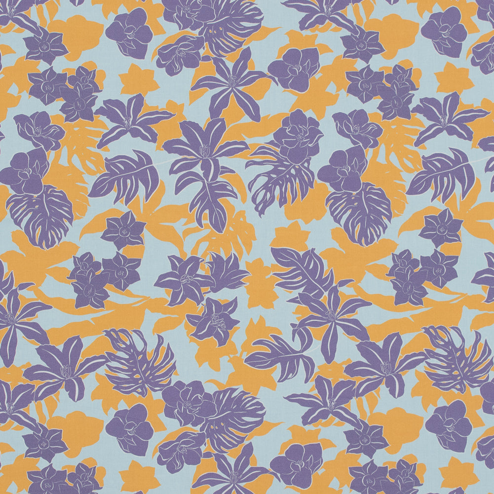 Mood Exclusive Renacimiento de la Humildad Purple and Yellow Cotton Poplin - Joann Fabrics